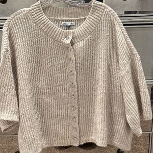 American Eagle Outfitters Cream Button-Up Cardigan